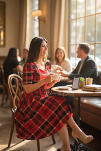 Load image into Gallery viewer, Red plaid midi SMALL TO LARGE Bloombellamoda 