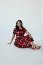 Load image into Gallery viewer, Red plaid midi SMALL/LARGE Bloombellamoda 
