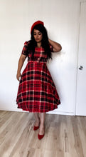 Load image into Gallery viewer, Red plaid midi SMALL/LARGE Bloombellamoda 