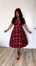 Load image into Gallery viewer, Red plaid midi SMALL/LARGE Bloombellamoda 