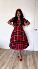 Load image into Gallery viewer, Red plaid midi SMALL/LARGE Bloombellamoda 