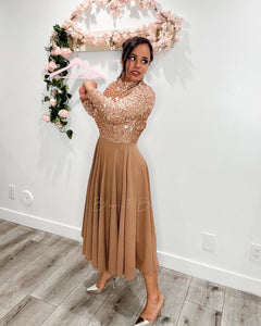 Royal sequin dress GOLD/GOLDROSE/BLACK Bloombellamoda 