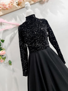 Royal sequin dress GOLD/GOLDROSE/BLACK Bloombellamoda 