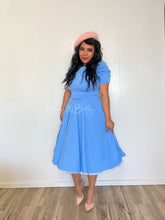 Load image into Gallery viewer, Textured midi dress LIGHT BLUE SMALL TO XL Bloombellamoda 