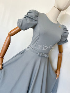 Textured midi dress LIGHT GREY Bloombellamoda 