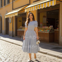 Cargar imagen en el visor de la galería, Textured midi dress LIGHT GREY Bloombellamoda 