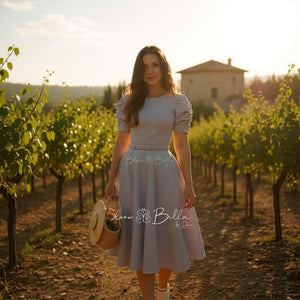 Textured midi dress LIGHT GREY Bloombellamoda 