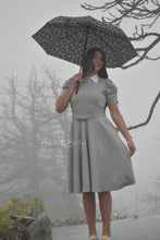 Load image into Gallery viewer, Textured midi dress LIGHT GREY SMALL TO XL Bloombellamoda 