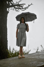 Load image into Gallery viewer, Textured midi dress LIGHT GREY SMALL TO XL Bloombellamoda 