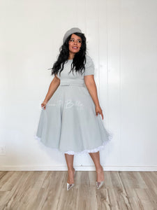 Textured midi dress LIGHT GREY SMALL TO XL Bloombellamoda 
