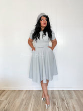 Load image into Gallery viewer, Textured midi dress LIGHT GREY SMALL TO XL Bloombellamoda 
