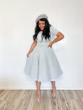 Load image into Gallery viewer, Textured midi dress LIGHT GREY SMALL TO XL Bloombellamoda 