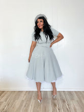 Load image into Gallery viewer, Textured midi dress LIGHT GREY SMALL TO XL Bloombellamoda 