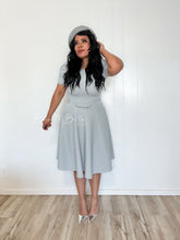 Load image into Gallery viewer, Textured midi dress LIGHT GREY SMALL TO XL Bloombellamoda 