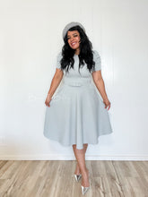 Load image into Gallery viewer, Textured midi dress LIGHT GREY SMALL TO XL Bloombellamoda 