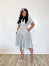 Load image into Gallery viewer, Textured midi dress LIGHT GREY SMALL TO XL Bloombellamoda 