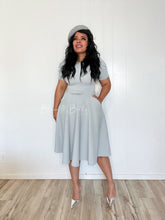 Load image into Gallery viewer, Textured midi dress LIGHT GREY SMALL TO XL Bloombellamoda 