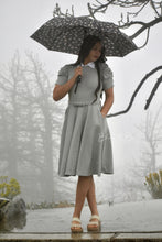 Load image into Gallery viewer, Textured midi dress LIGHT GREY SMALL TO XL Bloombellamoda 
