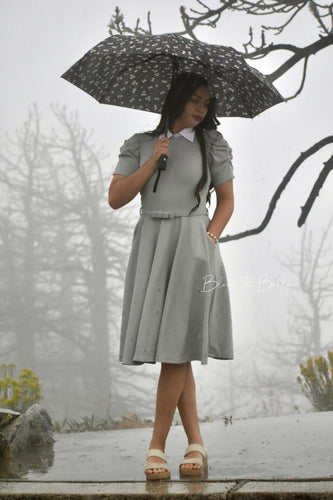 Textured midi dress LIGHT GREY SMALL TO XL Bloombellamoda 