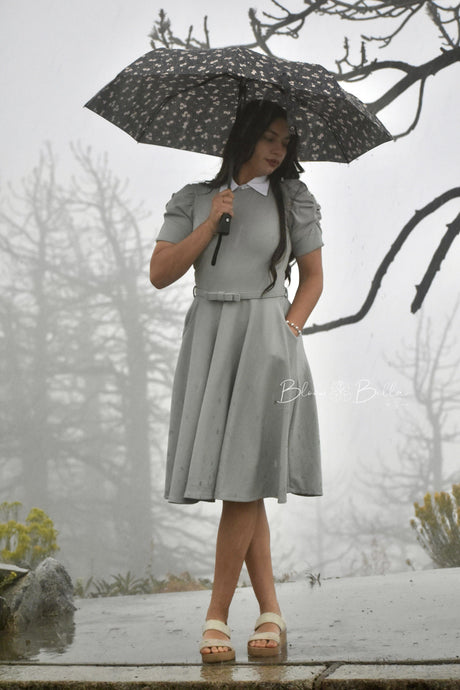 Textured midi dress LIGHT GREY SMALL TO XL Bloombellamoda 
