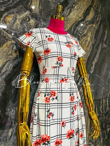 The Cynthia Carnation scuare print Dresses Bloombellamoda 