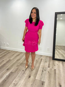 A line dress LIME/MAGENTA Bloombellamoda 