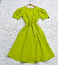 Load image into Gallery viewer, A line dress LIME/MAGENTA/LAVENDER Bloombellamoda 