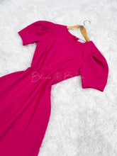 Cargar imagen en el visor de la galería, A line dress LIME/MAGENTA/LAVENDER Bloombellamoda 