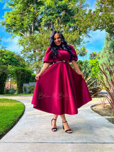 Load image into Gallery viewer, Bubble sleeve midi dress Bloombellamoda 