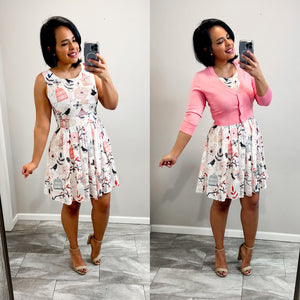 Crop cardigan Dresses Bloombellamoda Small Pink 