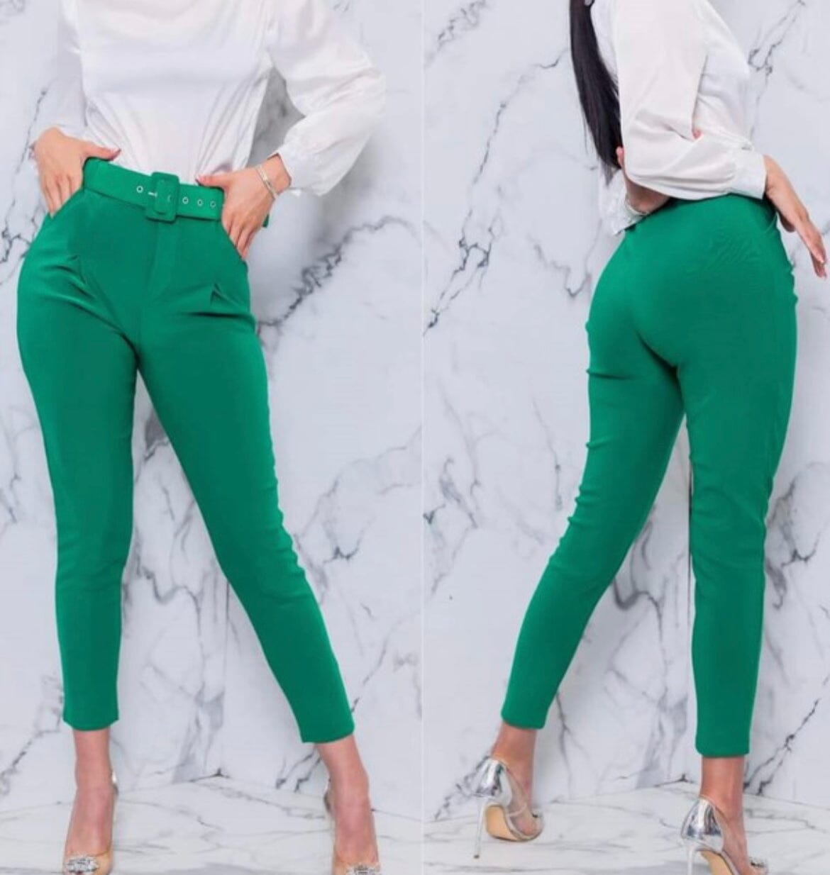 Dressy pants GREEN SMALL Bloombellamoda