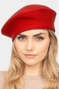 Knitted beret PRE ORDER Accessories Bloombellamoda Red 