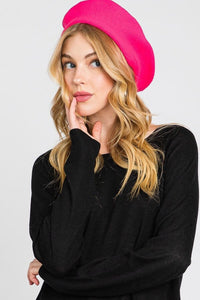 Le amore beret RED/BLACK/HOT PINK Accessories Bloombellamoda Hot pink 